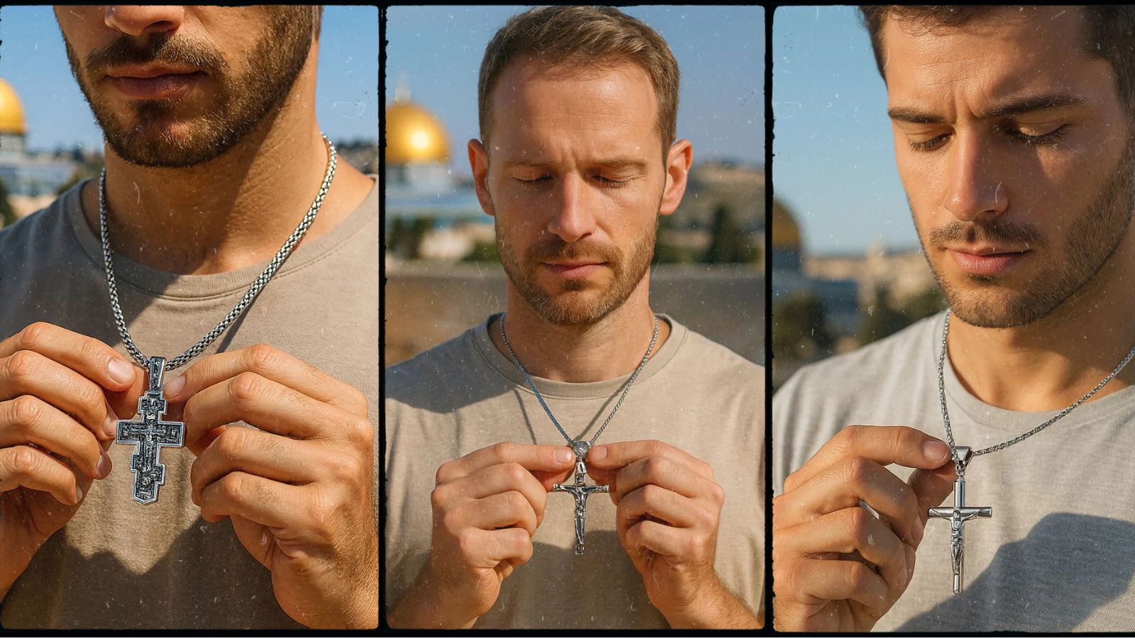 Crucifix Necklace Men Wooden Crucifix Necklace