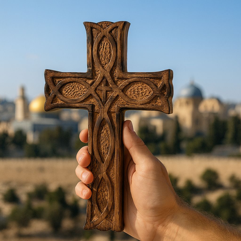 Wooden Crucifix from Jerusalem - Handcrafted & Holy Sepulchre Blessed