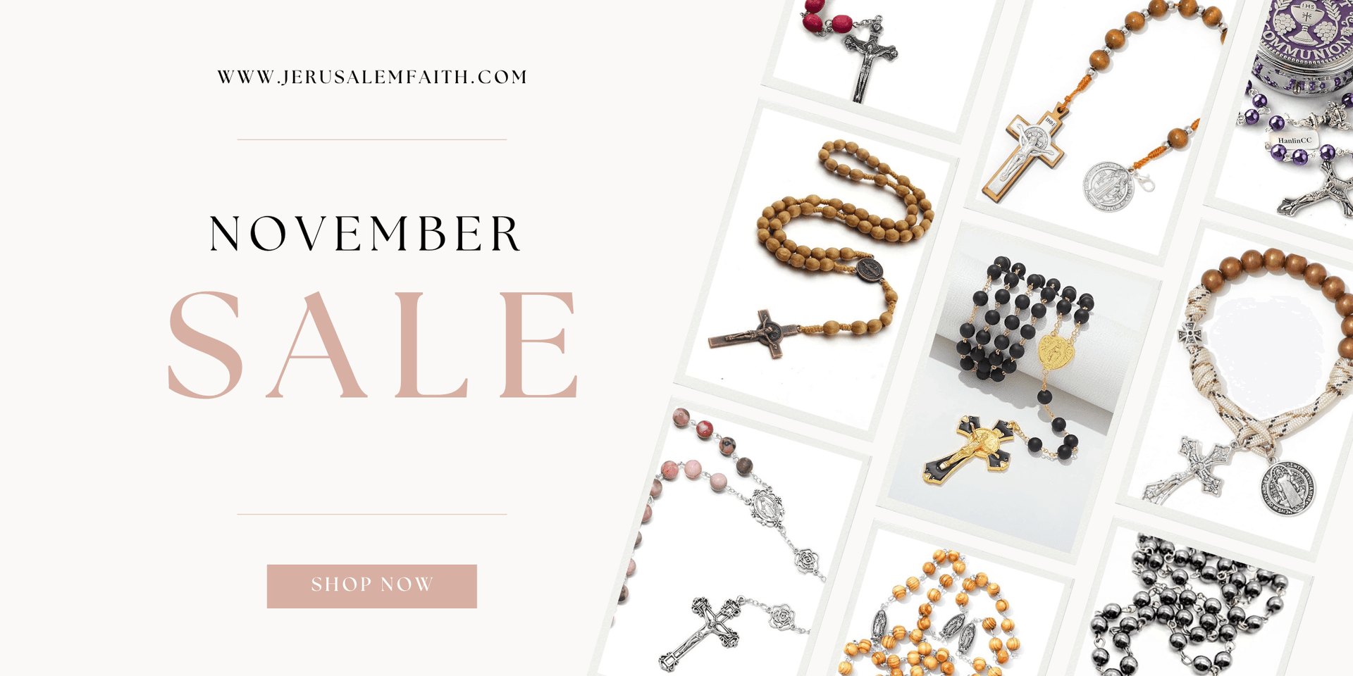 Handcrafted rosaries and crucifixes from Jerusalem