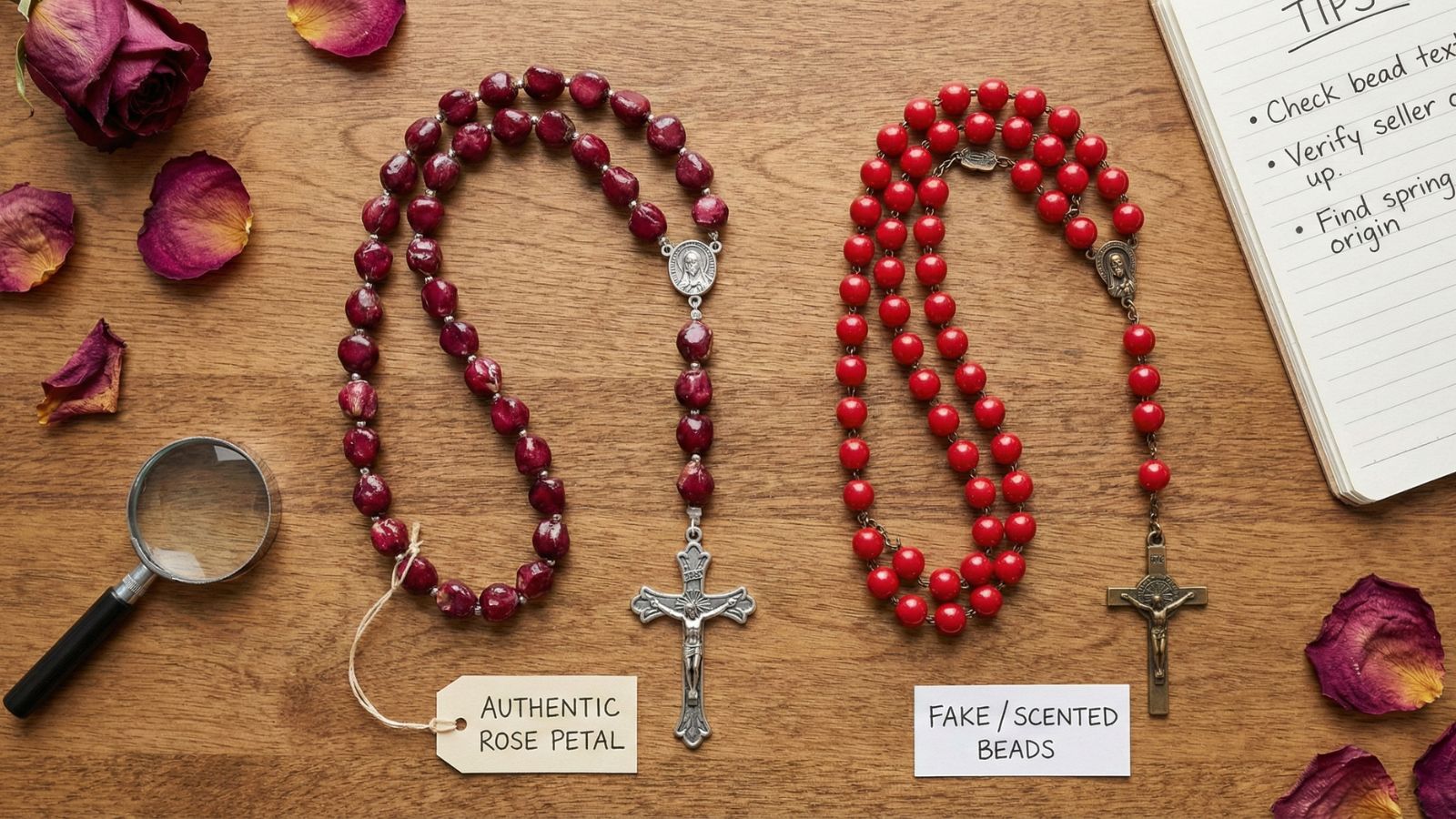 Rose Petal Rosaries: Authentic vs. Fake - Buying Tips