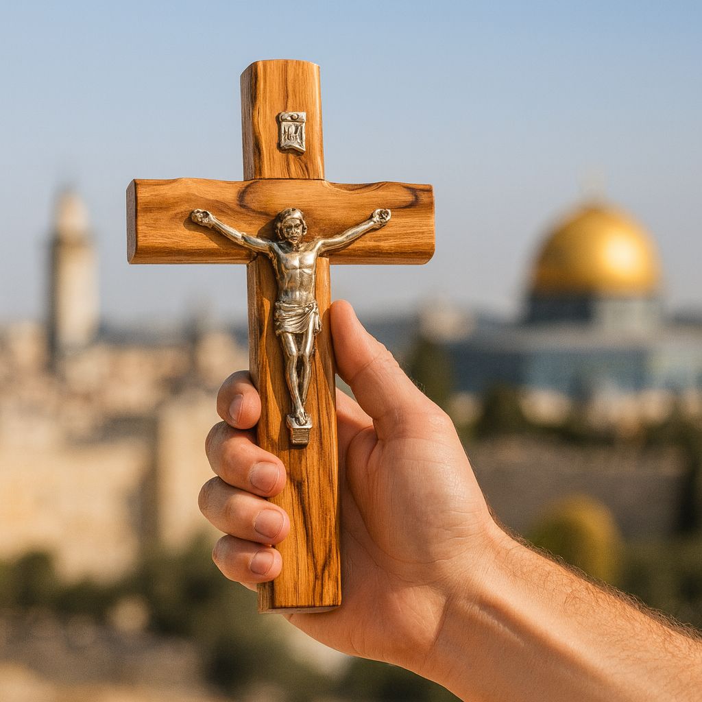 Authentic jerusalem crucifix | Olive Wood Reliquary from Jerusalem