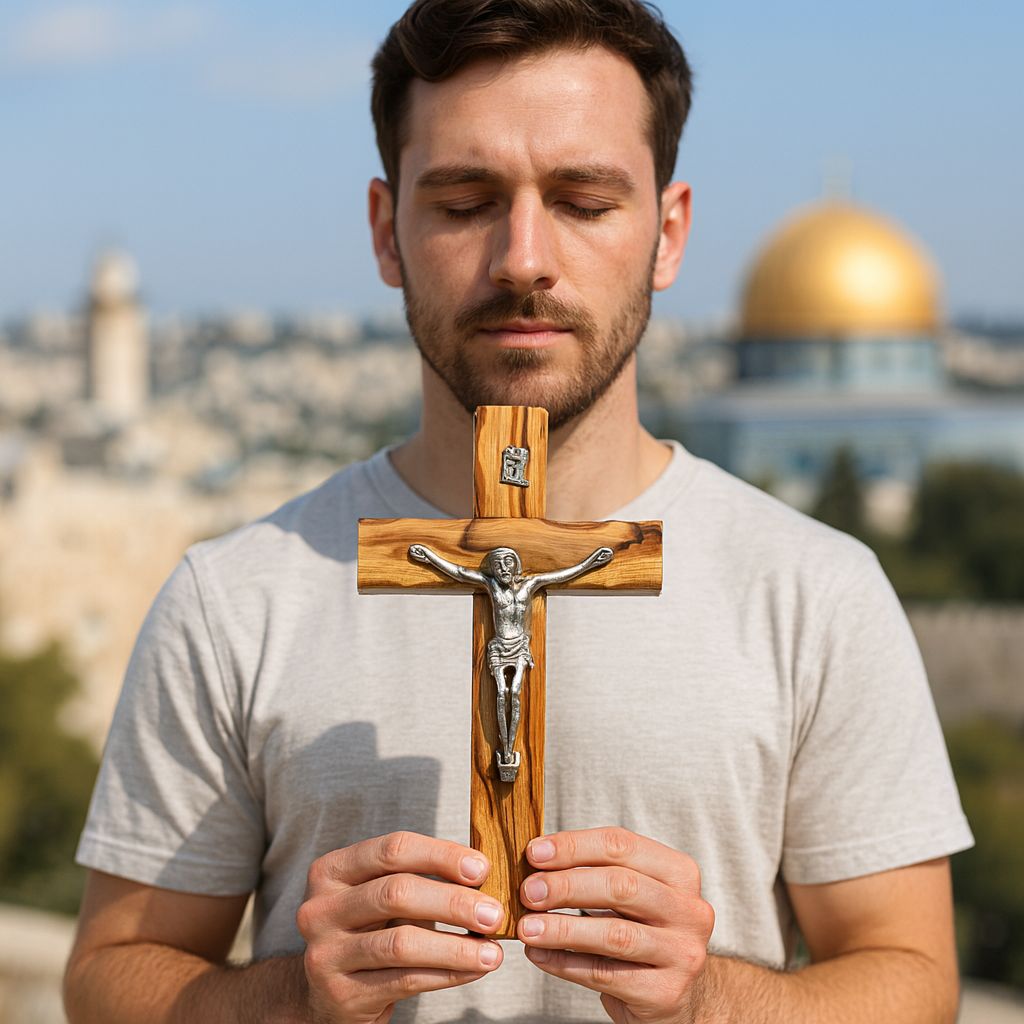Authentic jerusalem crucifix | Olive Wood Reliquary from Jerusalem