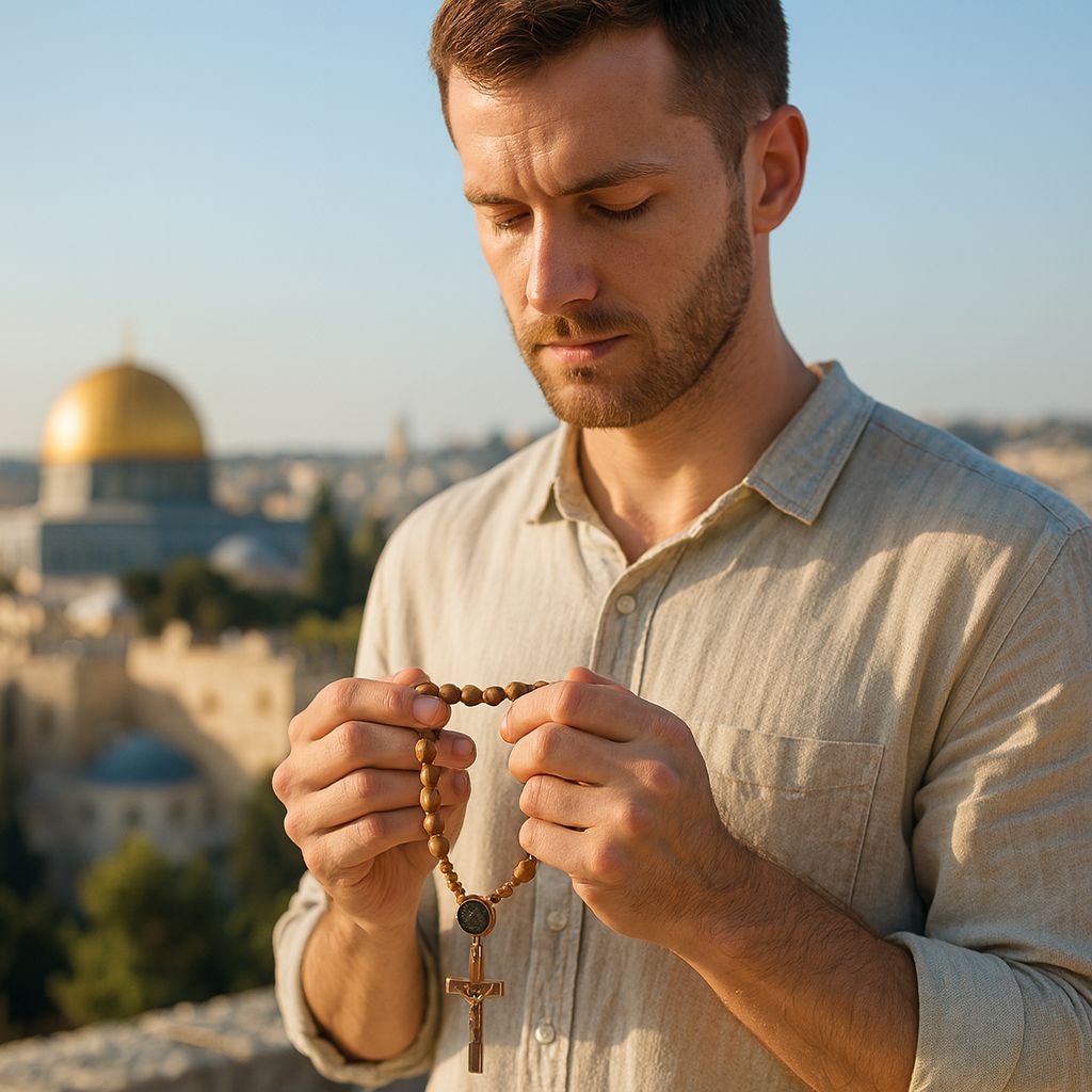 Catholic Prayer Beads Wooden - Handcrafted & Blessed in Jerusalem