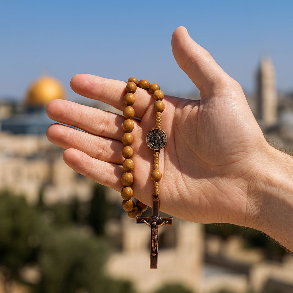 Catholic Prayer Beads Wooden - Handcrafted & Blessed in Jerusalem