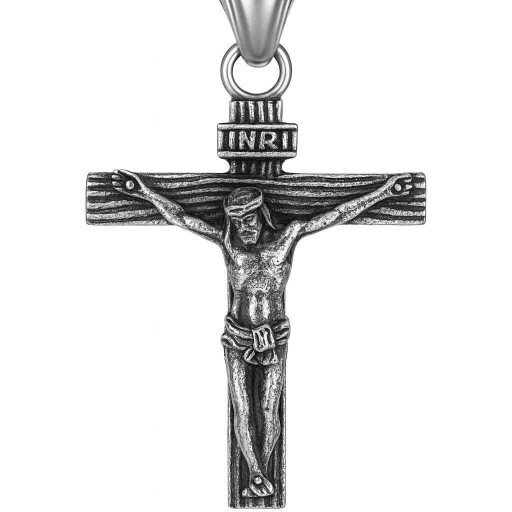 Crucifix Necklace Men - Handcrafted in Jerusalem & Blessed