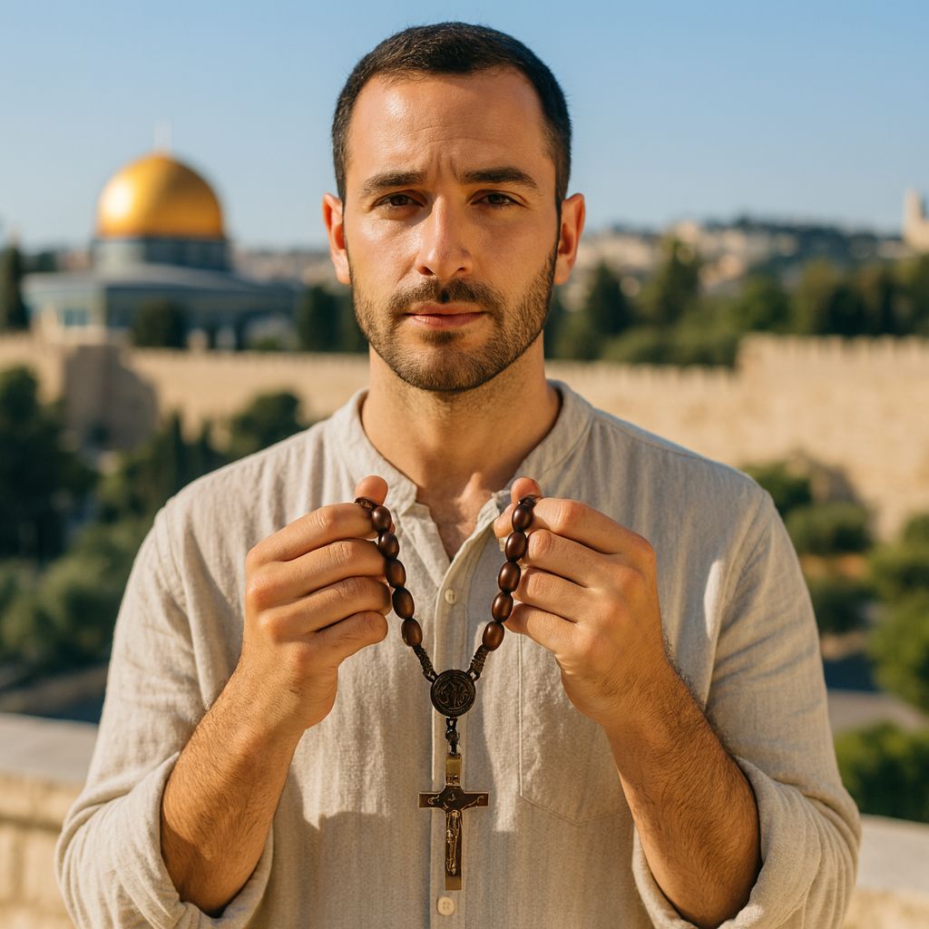 Dark Wood Rosary from Jerusalem - Blessed at Holy Sepulchre