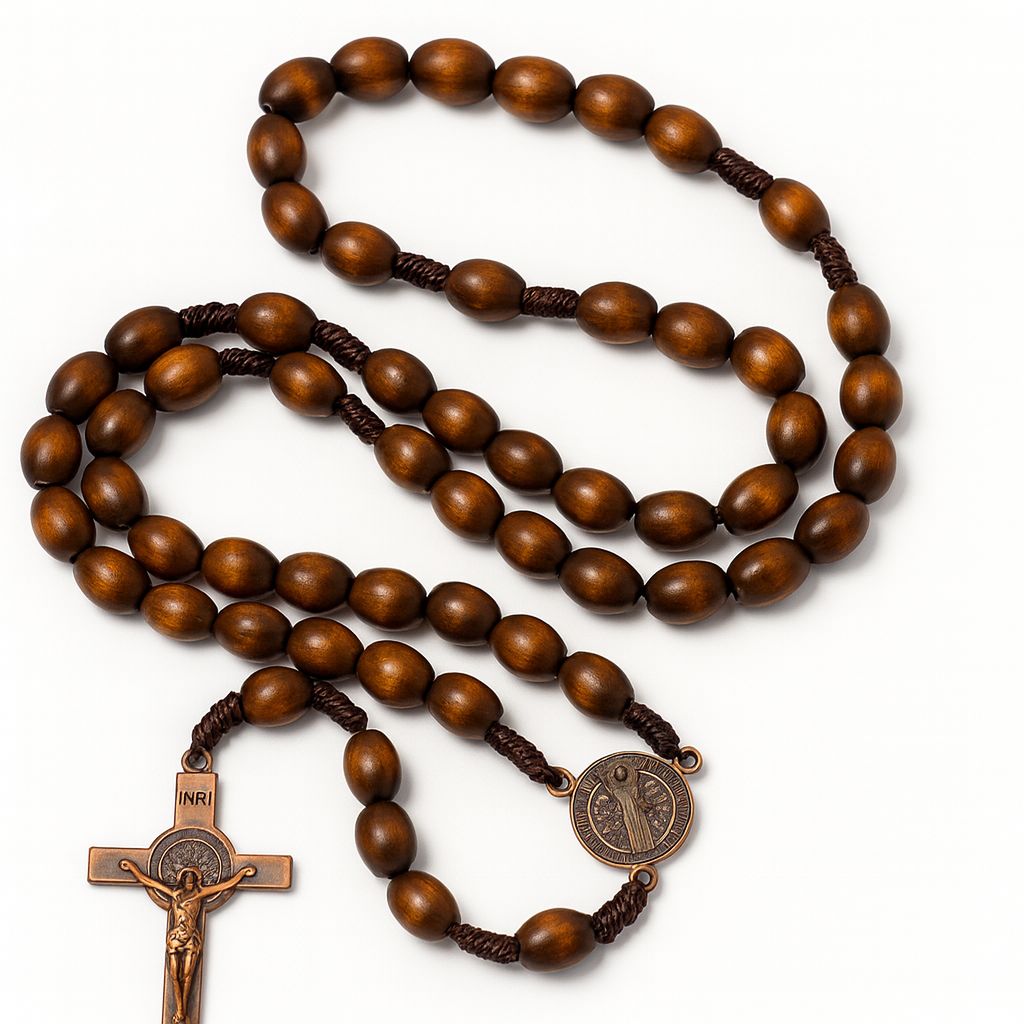 Dark Wood Rosary from Jerusalem - Blessed at Holy Sepulchre