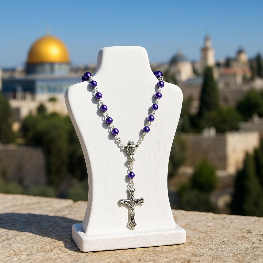 First communion rosary - Handcrafted in Jerusalem & Blessed at the Holy Sepulchre