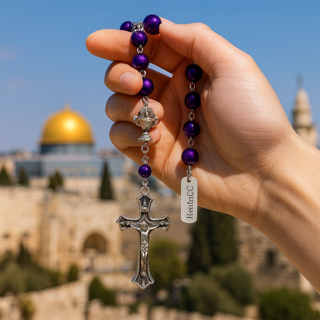 First communion rosary - Handcrafted in Jerusalem & Blessed at the Holy Sepulchre