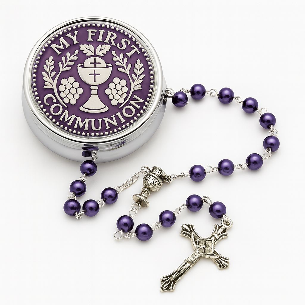 First communion rosary - Handcrafted in Jerusalem & Blessed at the Holy Sepulchre