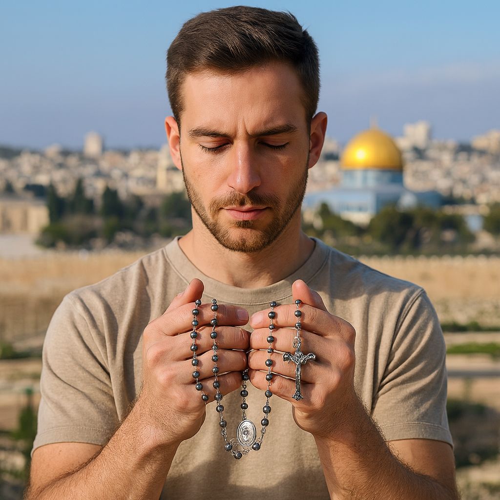 Jerusalem Stone Rosary - Handcrafted & Blessed in the Holy City