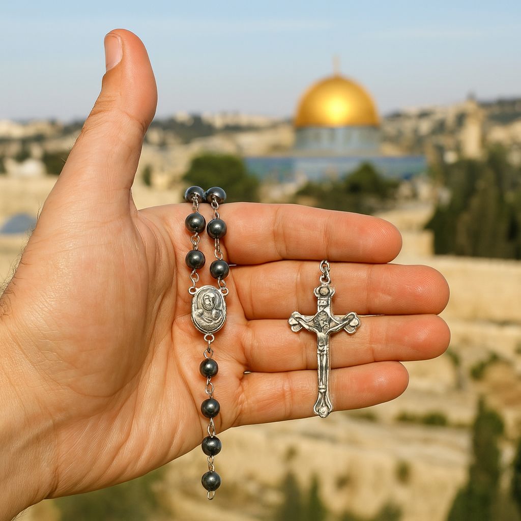 Jerusalem Stone Rosary - Handcrafted & Blessed in the Holy City