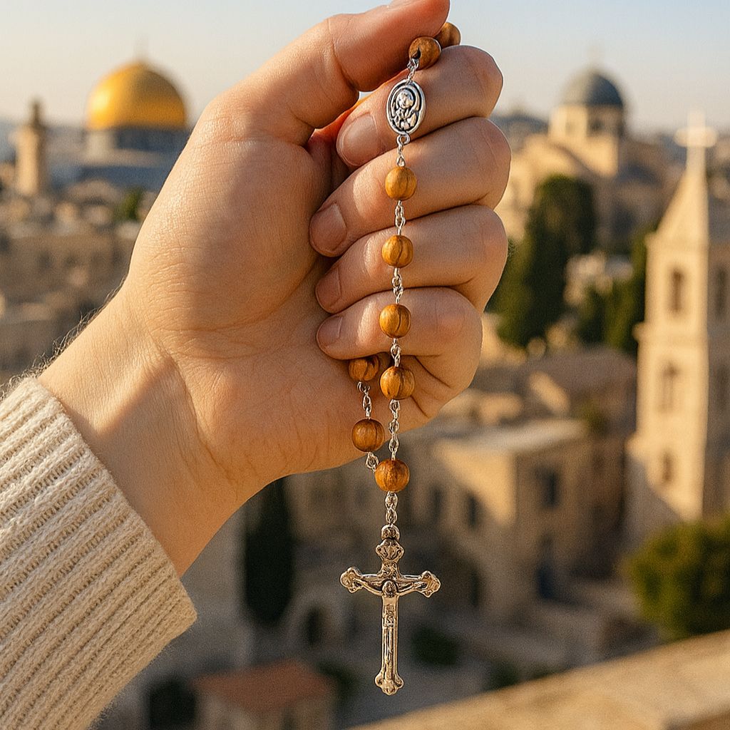 Memorial Rosary Beads - Handcrafted in Jerusalem & Blessed