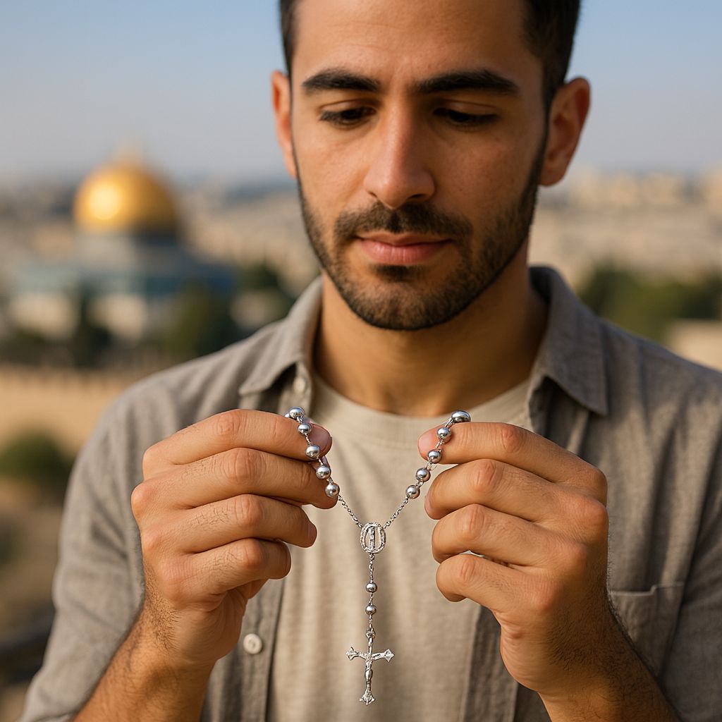 Men's Crucifix Cross Necklace - Handcrafted in Jerusalem