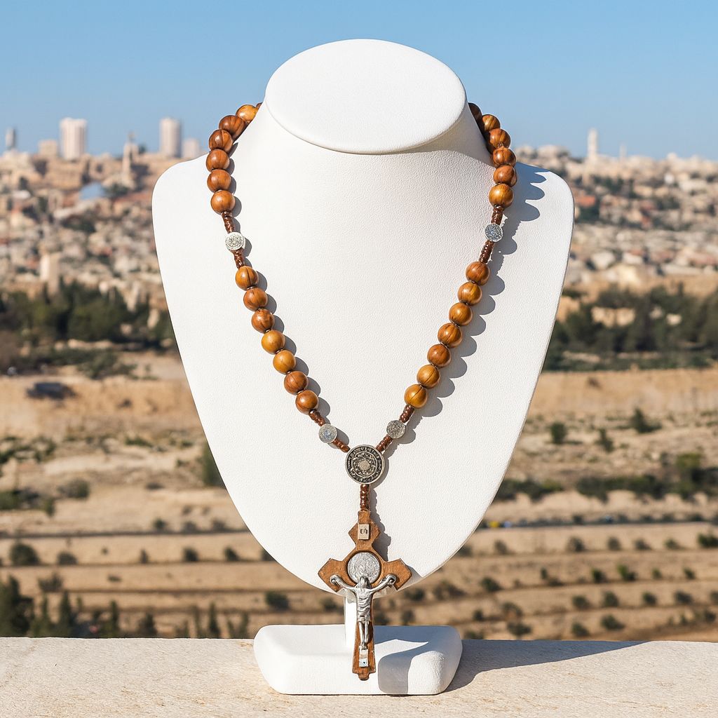 Olive Wood Rosary - Handcrafted & Blessed in Jerusalem