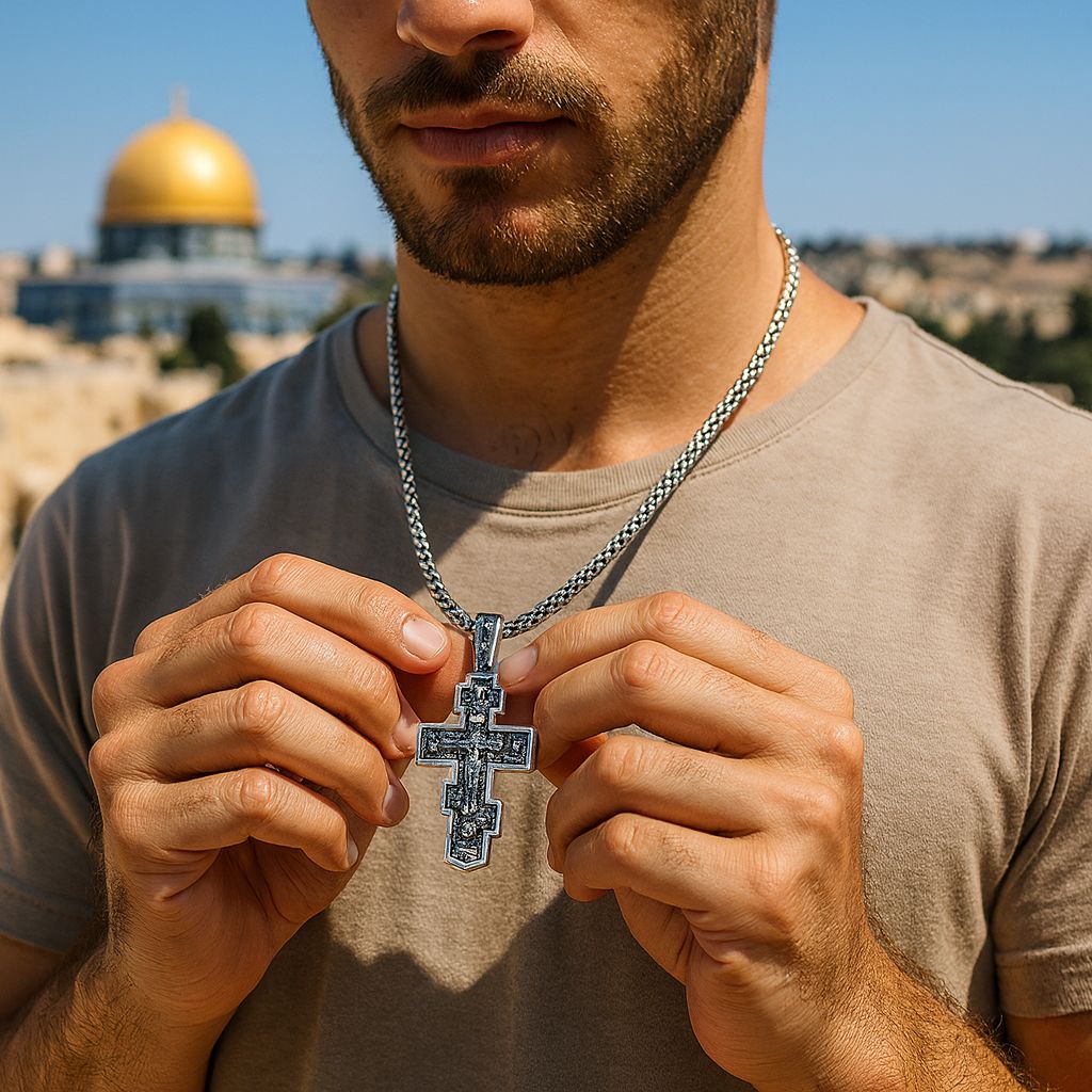 Orthodox Cross Pendant - Handcrafted in Jerusalem & Blessed