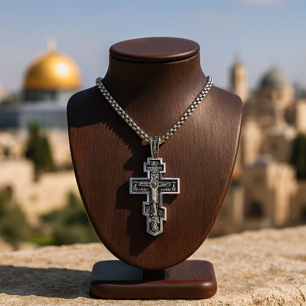Orthodox Cross Pendant - Handcrafted in Jerusalem & Blessed