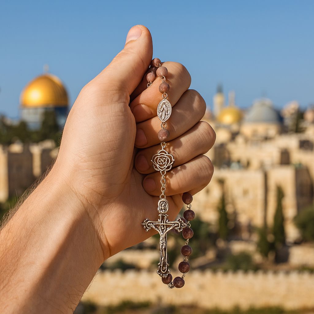 Rose Rosary - Handcrafted in Jerusalem & Blessed at Holy Sepulchre