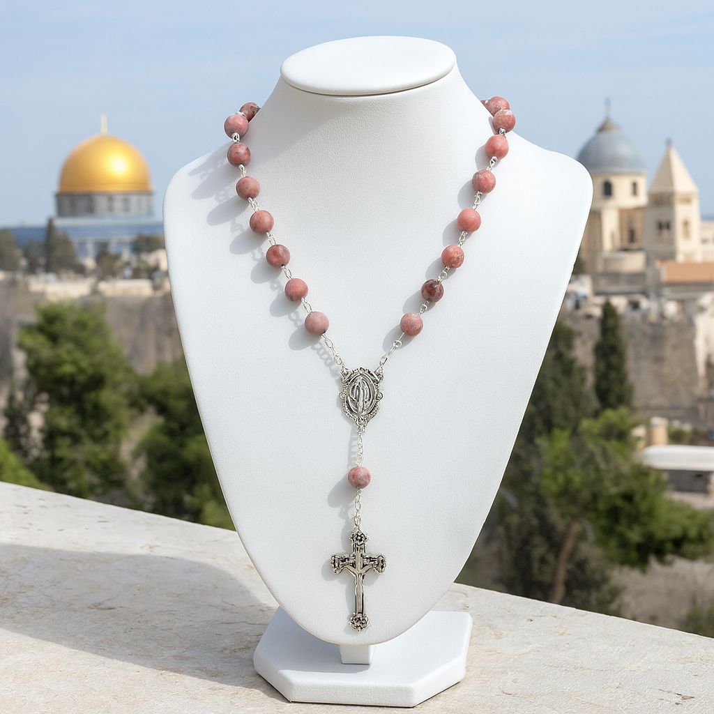 Rose Rosary - Handcrafted in Jerusalem & Blessed at Holy Sepulchre