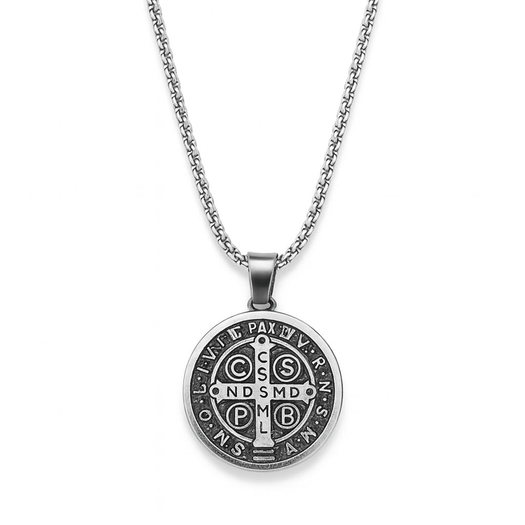 St Benedict Medal Necklace - Handcrafted in Jerusalem, Blessed