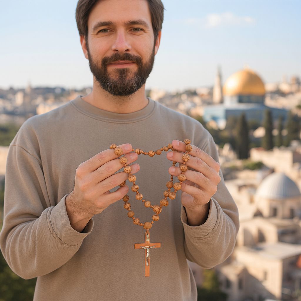 Wall Rosary - Handcrafted in Jerusalem & Blessed at Holy Sepulchre