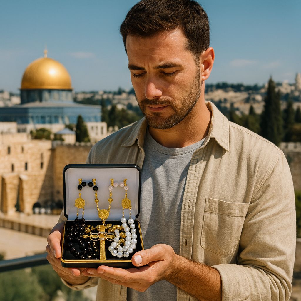 Wedding Rosary Gift - Jerusalem Made & Holy Sepulchre Blessed